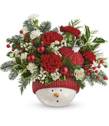 Snowman Ornament Bouquet from Mona's Floral Creations, local florist in Tampa, FL